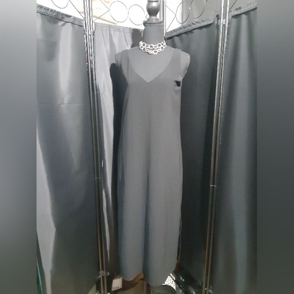 Dylan Gray Classic Elegant Black Sleeveless Dress Maxi Size P Goth Whimsical